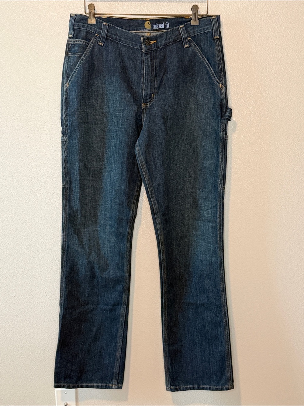Carhartt Relaxed Fit Men’s Dark Blue Denim Jeans 34x34 (bin13)